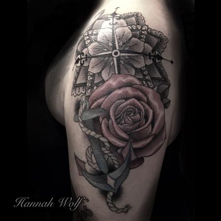 Tattoos - roses and anker  - 116415